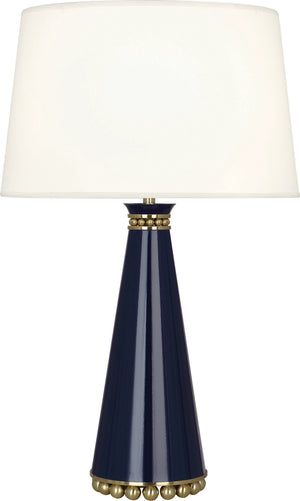 Robert Abbey - MB44X - One Light Table Lamp - Pearl - Midnight Blue Lacquered Paint w/Modern Brass