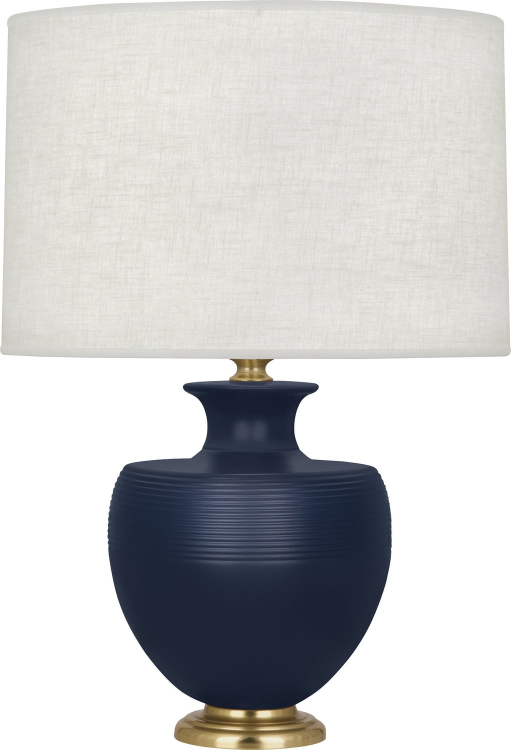 Robert Abbey - MMB21 - One Light Table Lamp - Michael Berman Atlas - Matte Midnght Blue Ceramic w/Modern Brass