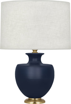 Robert Abbey - MMB21 - One Light Table Lamp - Michael Berman Atlas - Matte Midnght Blue Ceramic w/Modern Brass