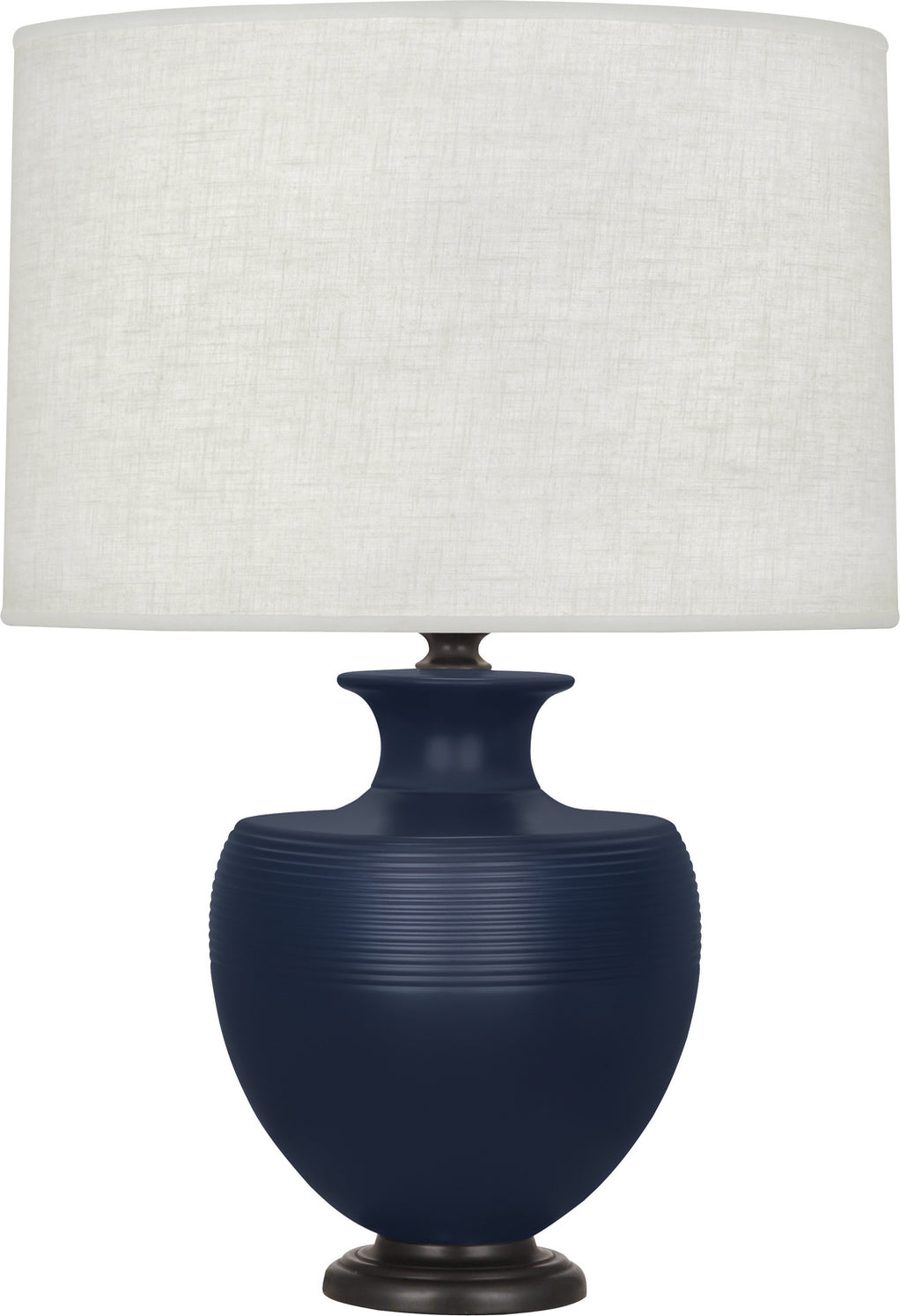 Robert Abbey - MMB22 - One Light Table Lamp - Michael Berman Atlas - Matte Midnight Blue Glazed Ceramic, Deep Patina Bronze