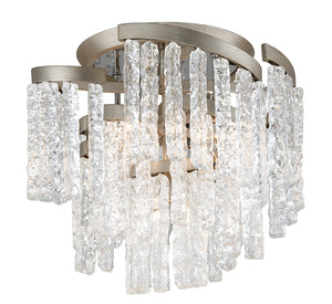 Corbett Lighting - 243-35-WSL - Five Light Semi Flush Mount - Mont Blanc - Warm Silver Leaf