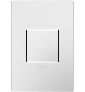 Legrand - AWP1G2WHW10 - One-Gang Screwless Wall Plate with Microban - adorne - Gloss White on White