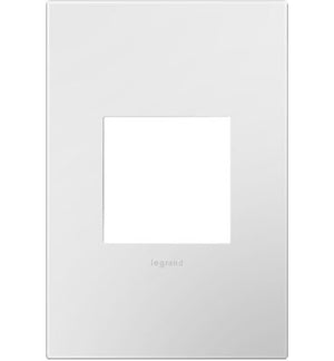 Legrand - AWP1G2WHW10 - One-Gang Screwless Wall Plate with Microban - adorne - Gloss White on White