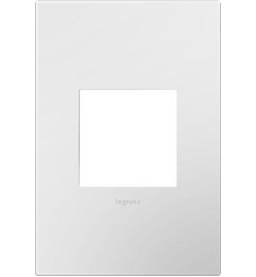 Legrand - AWP1G2WHW10 - One-Gang Screwless Wall Plate with Microban - adorne - Gloss White on White