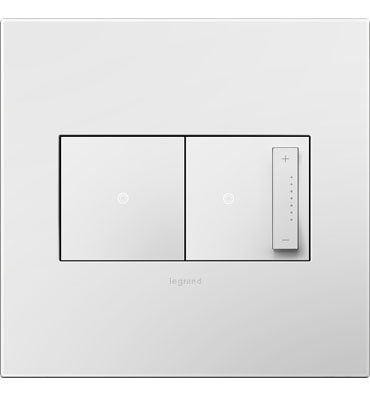 Legrand - AWP2GWHW10 - Two-Gang Screwless Wall Plate with Microban - adorne - Gloss White on White