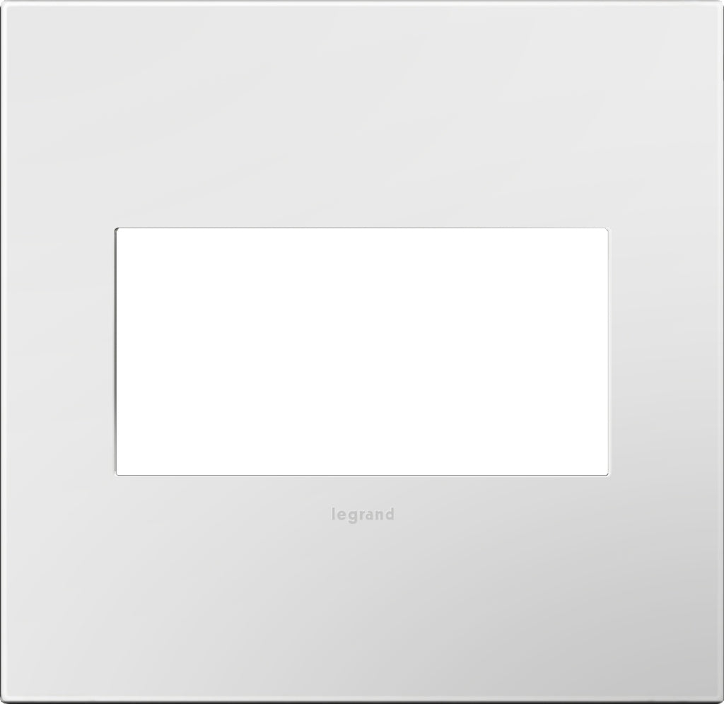 Legrand - AWP2GWHW10 - Two-Gang Screwless Wall Plate with Microban - adorne - Gloss White on White
