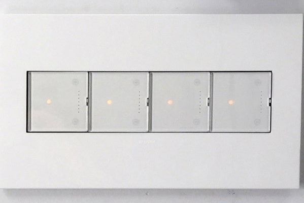 Legrand - AWP4GWHW4 - Four-Gang Screwless Wall Plate with Microban - adorne - Gloss White on White