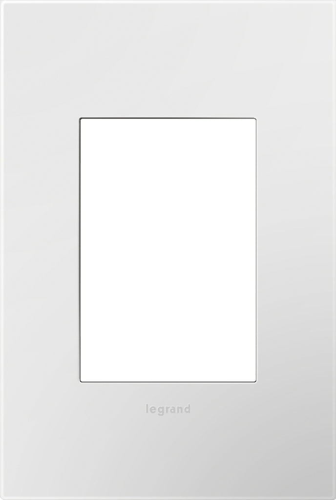 Legrand - AWP1G3WHW4 - One-Gang-Plus Screwless Wall Plate with Microban - adorne - Gloss White on White