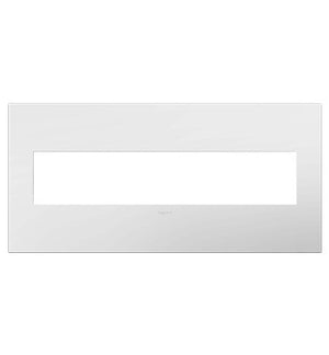 Legrand - AWP5GWHW1 - Five-Gang Screwless Wall Plate with Microban - adorne - Gloss White on White