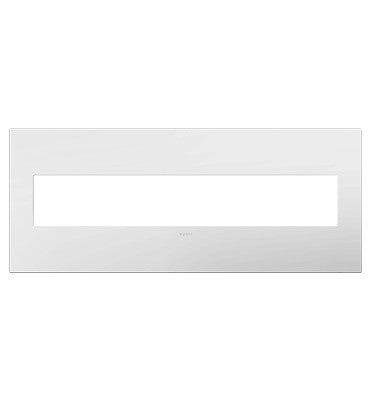Legrand - AWP6GWHW1 - Six-Gang Screwless Wall Plate with Microban - adorne - Gloss White on White