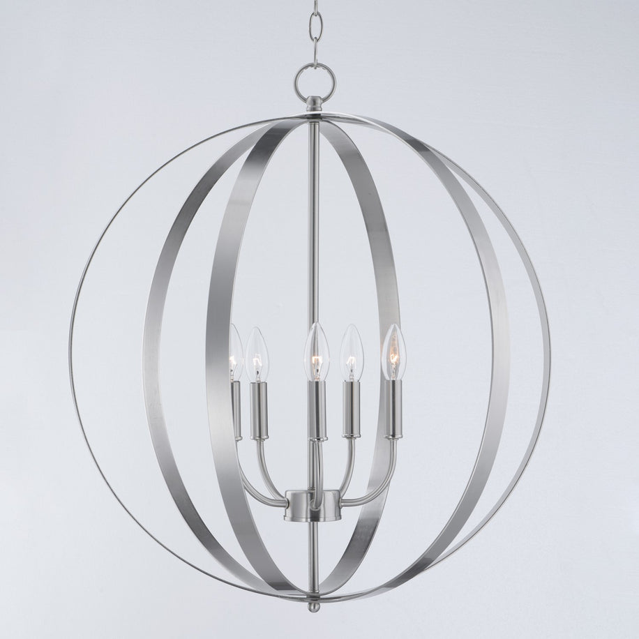 Maxim - 10032SN - Five Light Chandelier - Provident - Satin Nickel