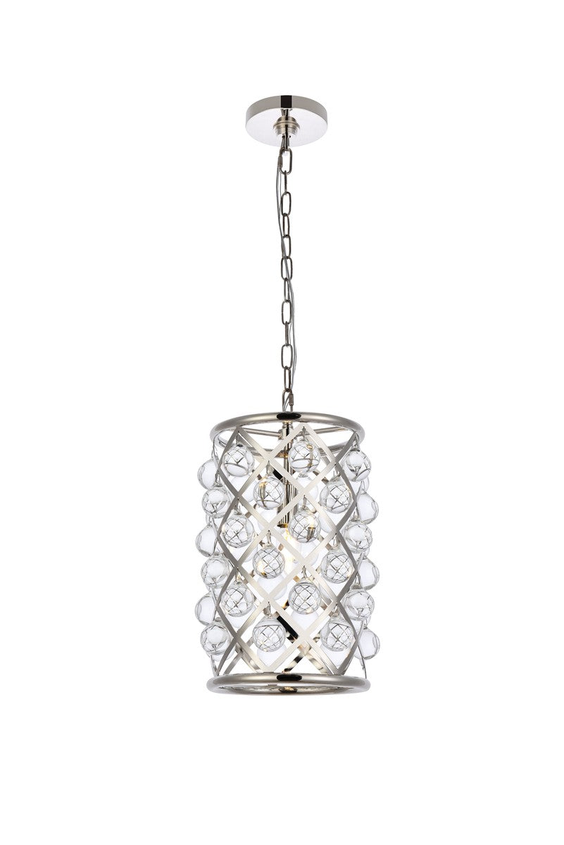 Elegant Lighting - 1204D8PN/RC - One Light Pendant - Madison - Polished Nickel