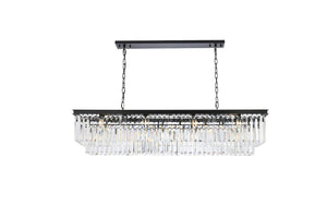 Elegant Lighting - 1232D60MB/RC - 12 Light Chandelier - Sydney - Matte Black