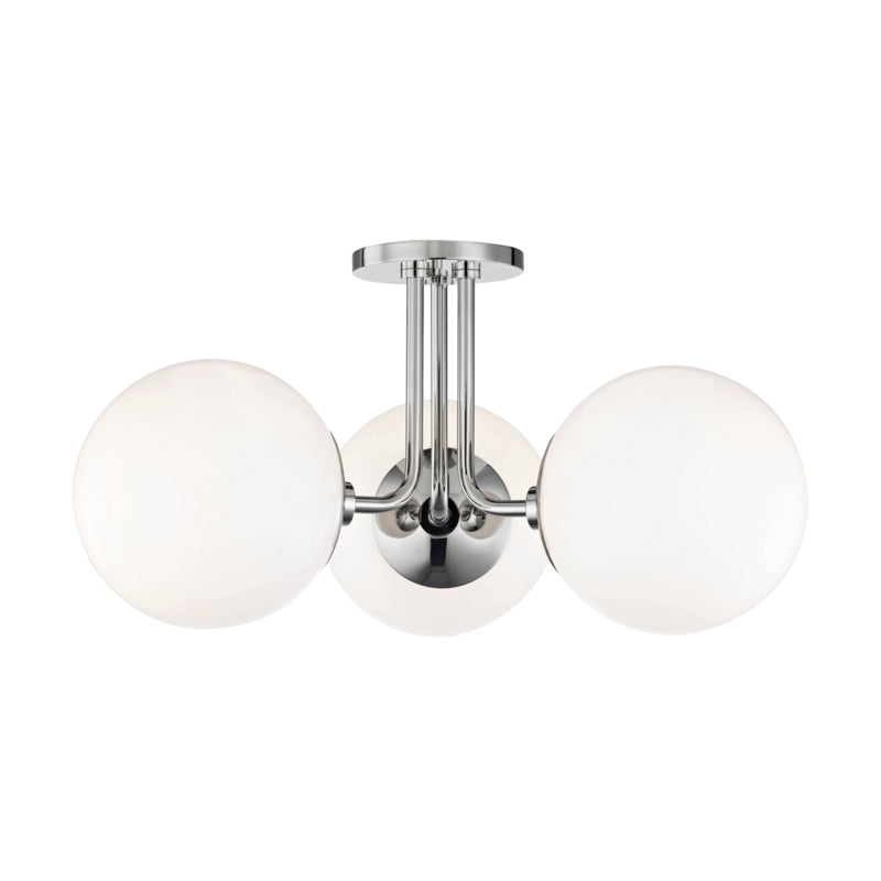 Mitzi - H105603-PN - Three Light Semi Flush Mount - Stella - Polished Nickel