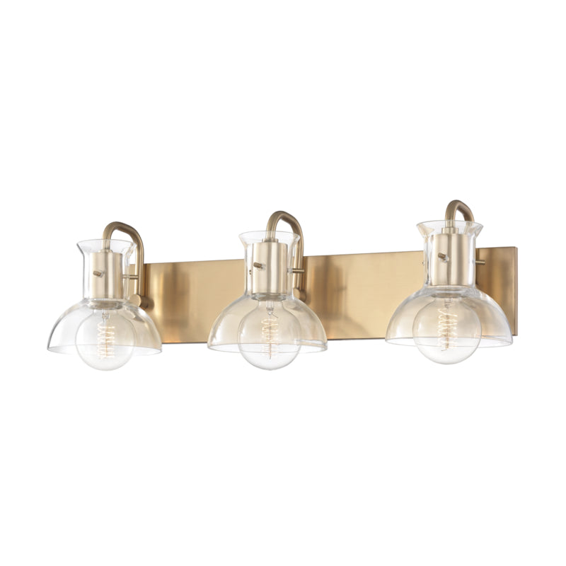 Mitzi - H111303-AGB - Three Light Bath and Vanity - Riley - Aged Brass