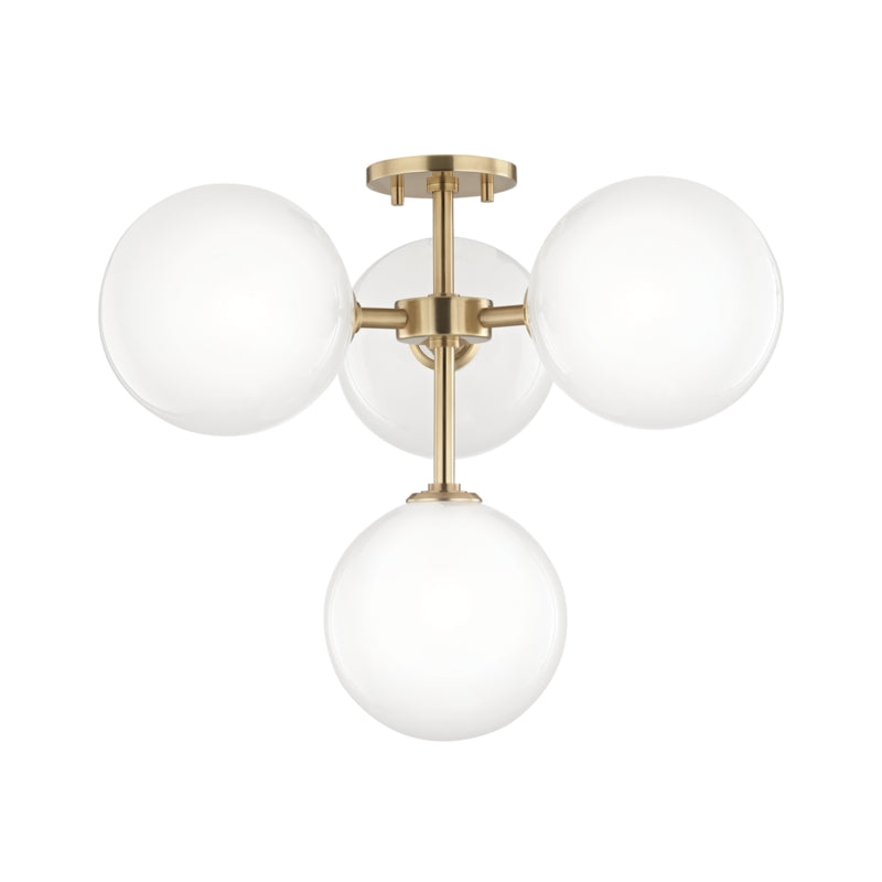 Mitzi - H122604-AGB - LED Semi Flush Mount - Ashleigh - Aged Brass