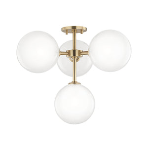 Mitzi - H122604-AGB - LED Semi Flush Mount - Ashleigh - Aged Brass