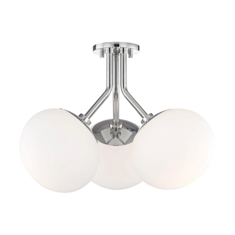 Mitzi - H134603-PN - Three Light Semi Flush Mount - Estee - Polished Nickel