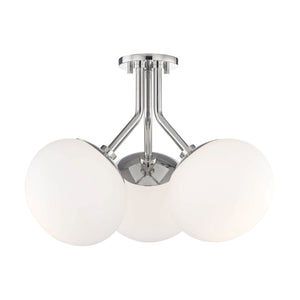 Mitzi - H134603-PN - Three Light Semi Flush Mount - Estee - Polished Nickel