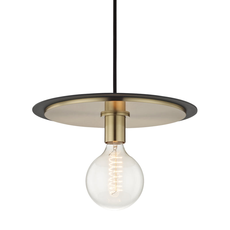 Mitzi - H137701L-AGB/BK - One Light Pendant - Milo - Aged Brass/Black