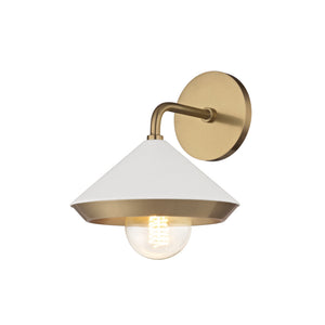 Mitzi - H139101-AGB/WH - One Light Wall Sconce - Marnie - Aged Brass/Soft Off White