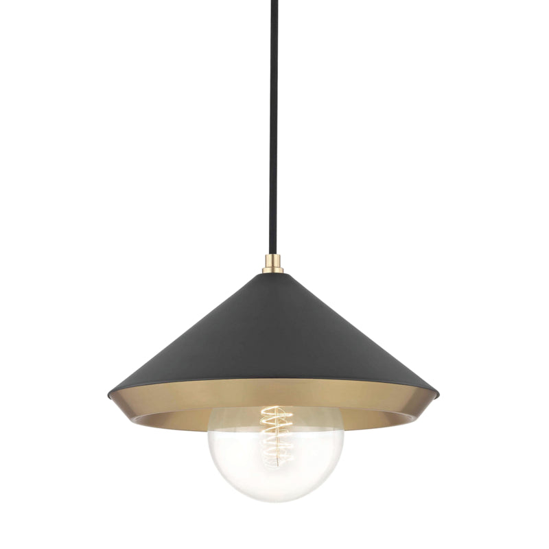 Mitzi - H139701L-AGB/BK - One Light Pendant - Marnie - Aged Brass/Black