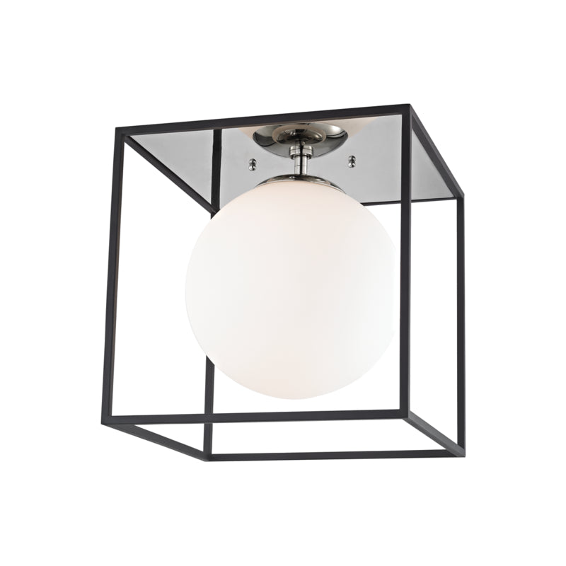 Mitzi - H141501L-PN/BK - One Light Flush Mount - Aira - Polished Nickel/Black