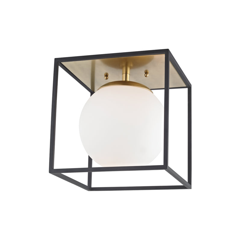 Mitzi - H141501S-AGB/BK - One Light Flush Mount - Aira - Aged Brass/Black