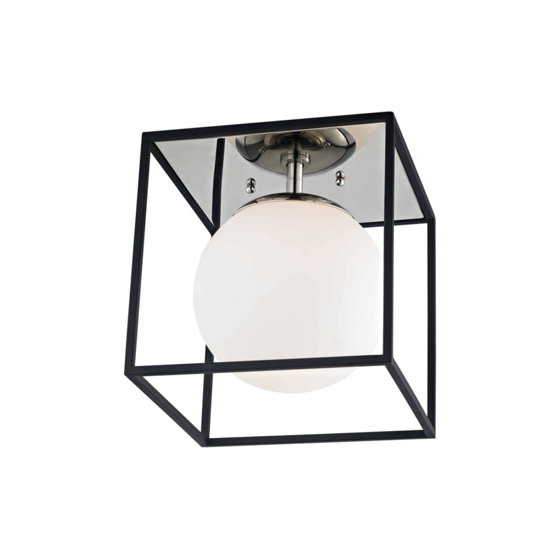 Mitzi - H141501S-PN/BK - One Light Flush Mount - Aira - Polished Nickel/Black