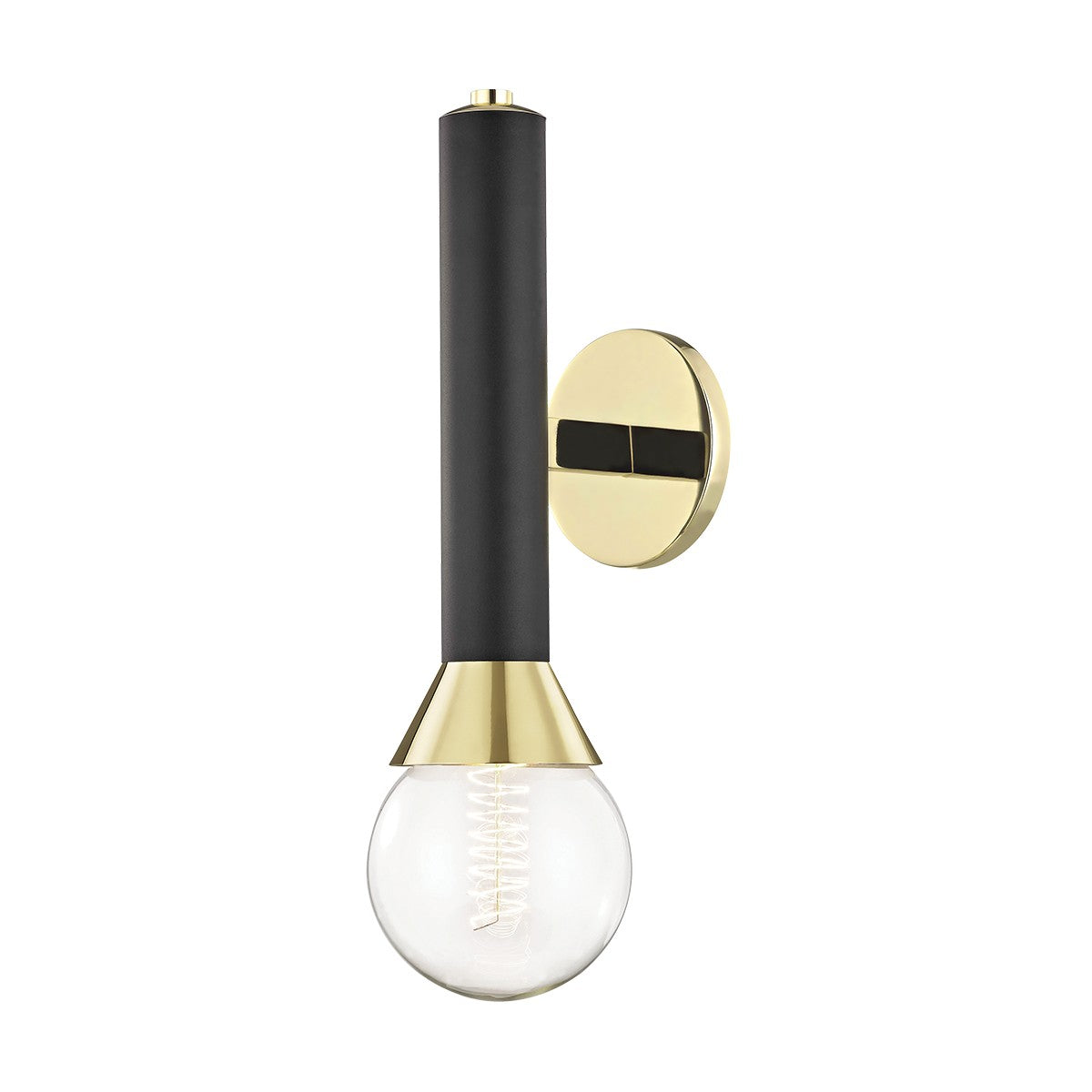 Mitzi - H169101-PB/BK - One Light Wall Sconce - Via - Polished Brass/Black