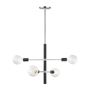 Mitzi - H178804-PN/BK - Four Light Chandelier - Astrid - Polished Nickel/Black