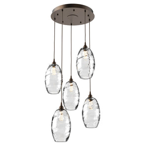 Hammerton Studio - CHB0035-05-FB-OC-C01-E2 - Five Light Pendant - Ellisse - Flat Bronze