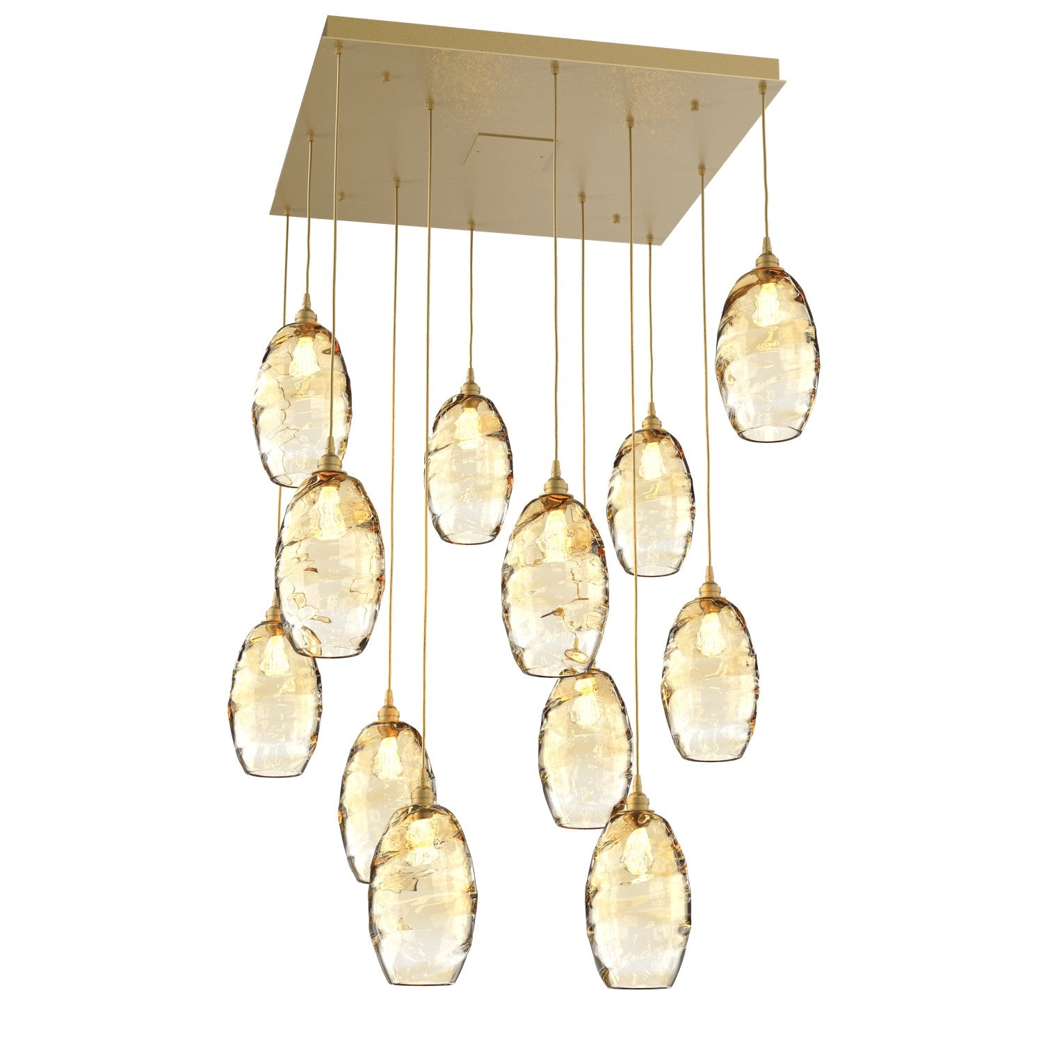 Hammerton Studio - CHB0035-12-GB-OA-C01-E2 - 12 Light Pendant - Ellisse - Gilded Brass