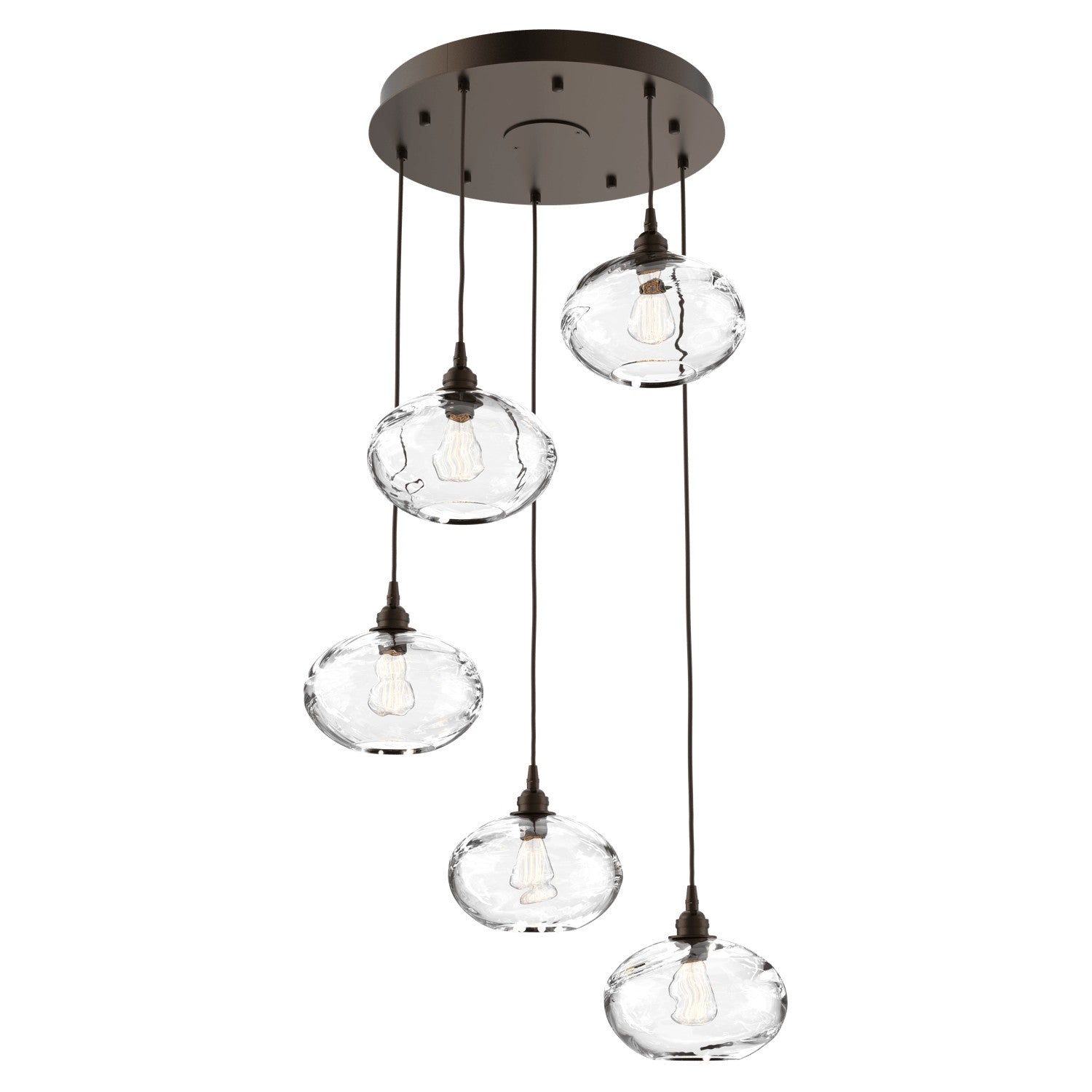 Hammerton Studio - CHB0036-05-FB-OC-C01-E2 - Five Light Pendant - Coppa - Flat Bronze