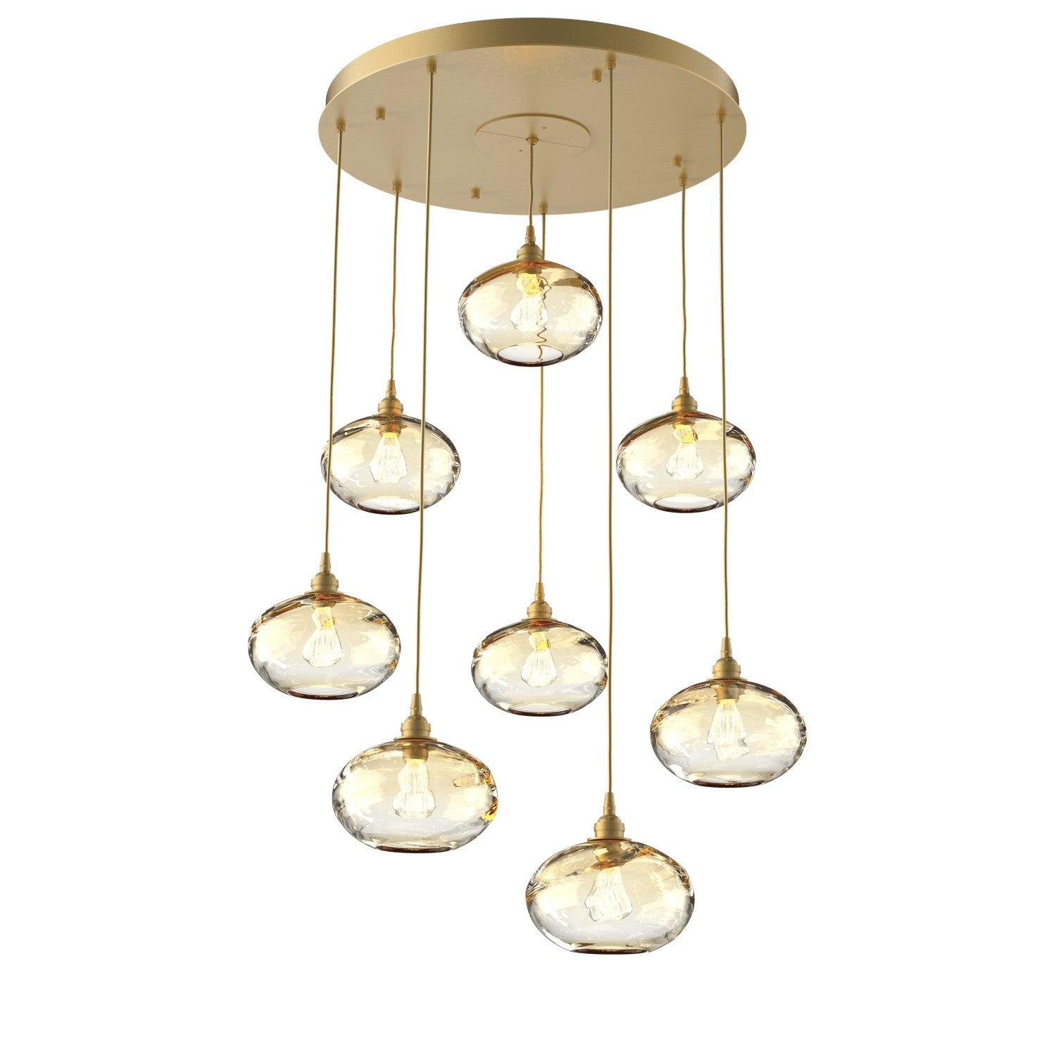 Hammerton Studio - CHB0036-08-GB-OA-C01-E2 - Eight Light Pendant - Coppa - Gilded Brass