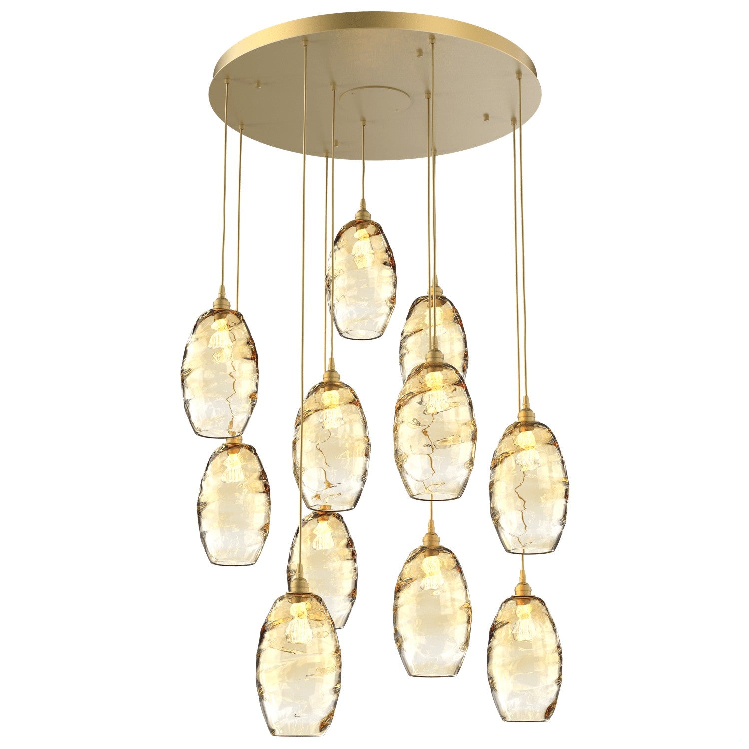 Hammerton Studio - CHB0035-11-GB-OA-C01-E2 - 11 Light Pendant - Ellisse - Gilded Brass