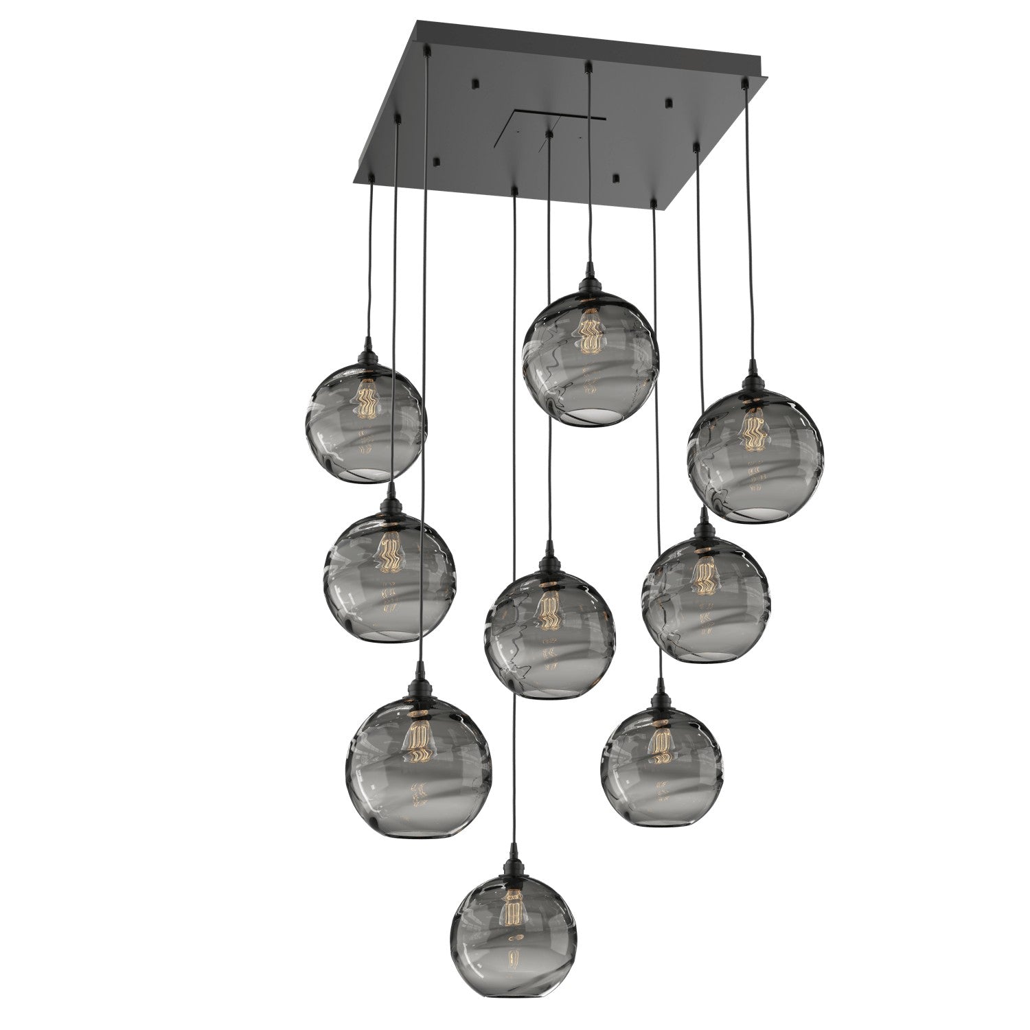 Hammerton Studio - CHB0047-09-MB-OS-C01-E2 - Nine Light Pendant - Optic Blown Glass - Matte Black