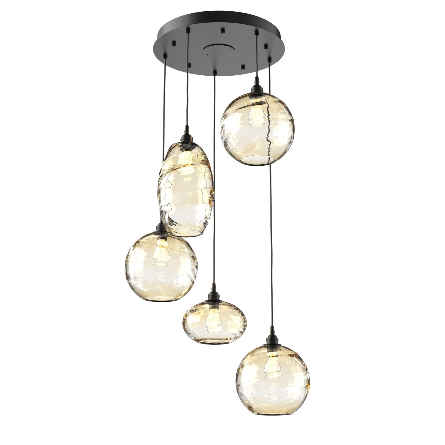 Hammerton Studio - CHB0048-05-MB-OA-C01-E2 - Five Light Pendant - Misto - Matte Black