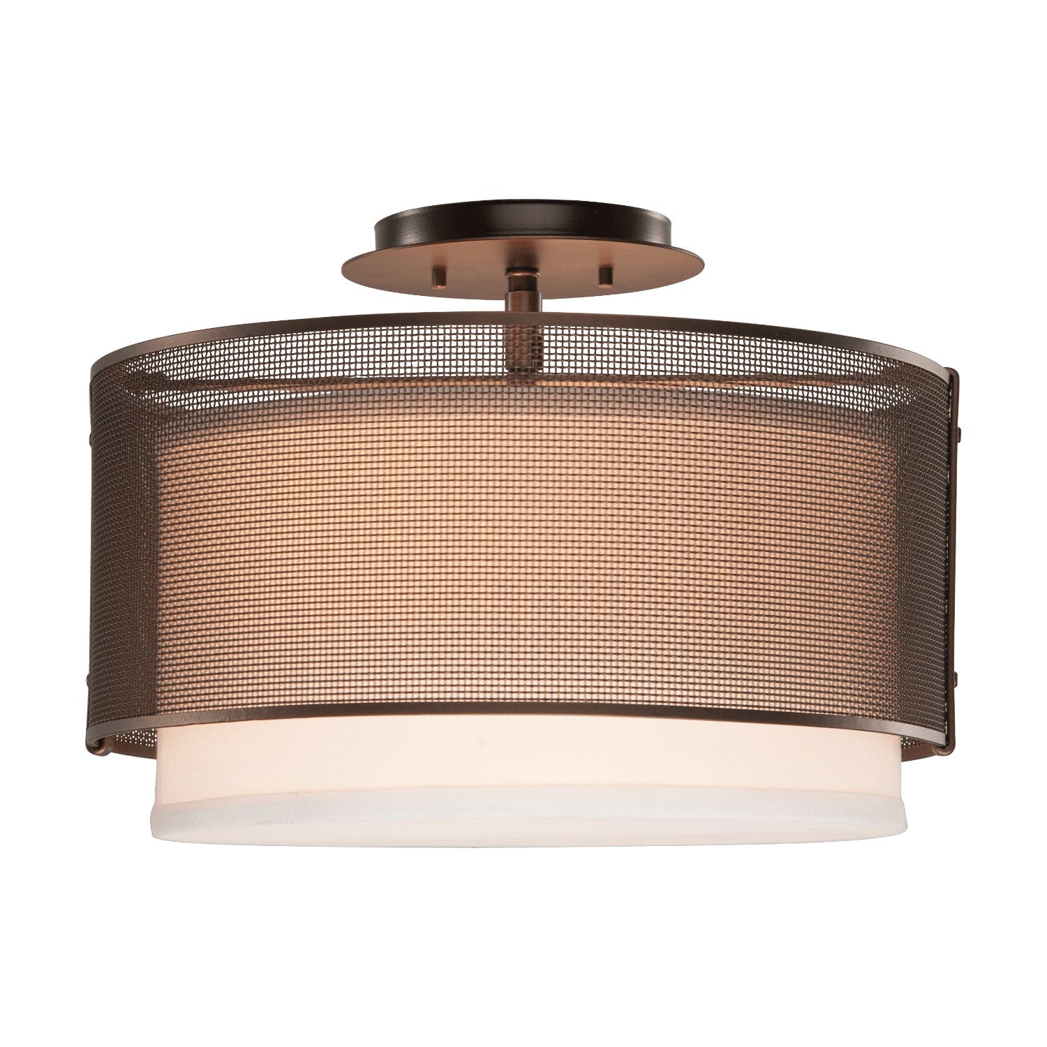 Hammerton Studio - CLB0019-14-FB-SH-E2 - Semi-Flush Mount - Uptown Mesh - Flat Bronze