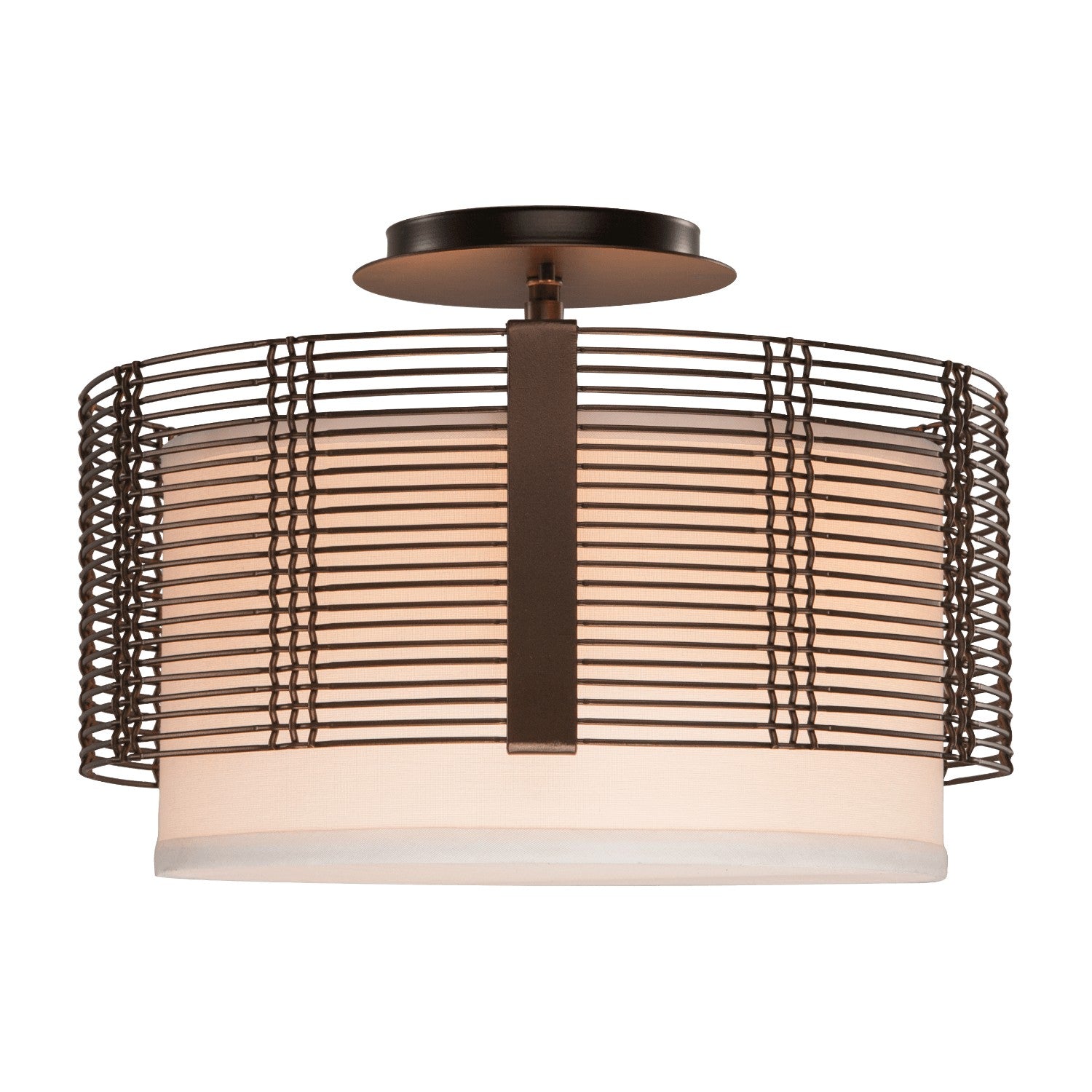 Hammerton Studio - CLB0020-14-FB-SH-E2 - Semi-Flush Mount - Downtown Mesh - Flat Bronze