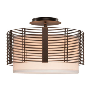 Hammerton Studio - CLB0020-14-FB-SH-E2 - Semi-Flush Mount - Downtown Mesh - Flat Bronze