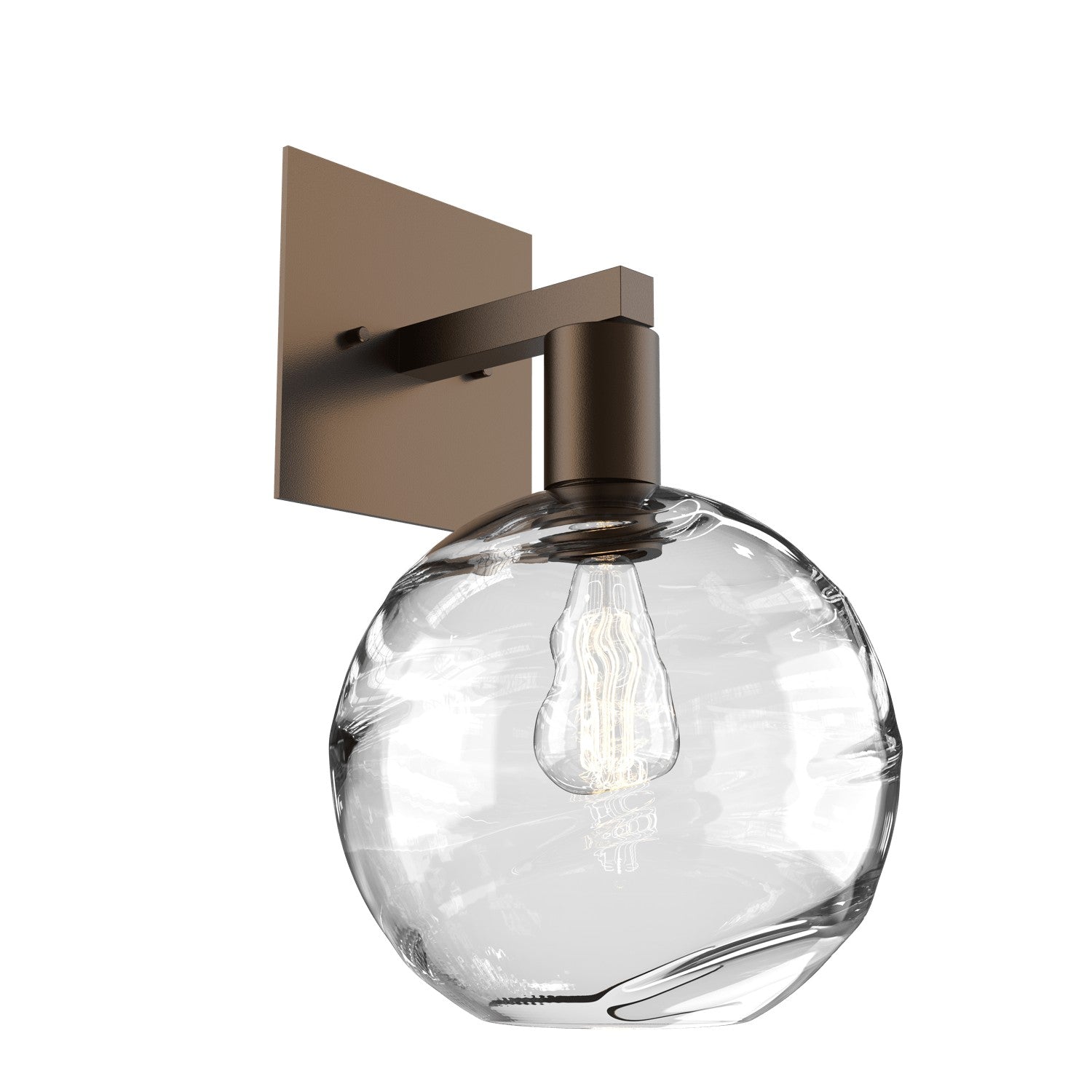 Hammerton Studio - IDB0047-14-FB-OC-E2 - One Light Wall Sconce - Optic Blown Glass - Flat Bronze