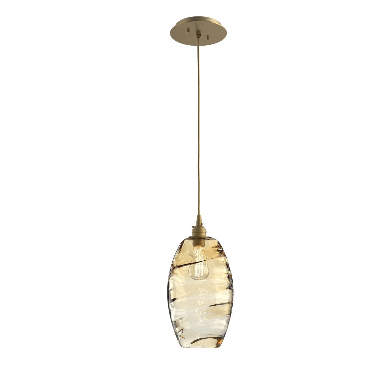 Hammerton Studio - LAB0035-01-GB-OA-C01-E2 - One Light Pendant - Ellisse - Gilded Brass