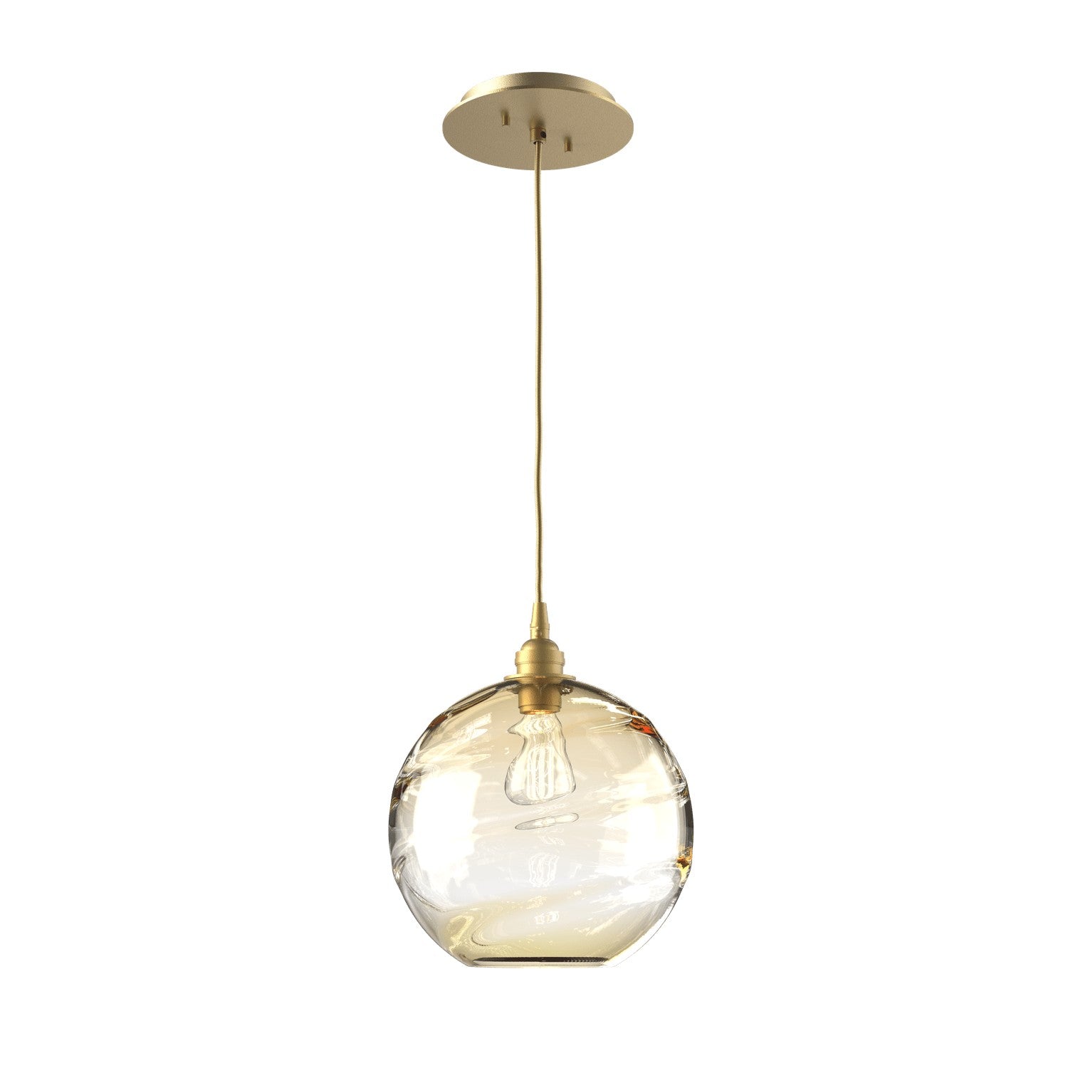 Hammerton Studio - LAB0047-01-GB-OA-C01-E2 - One Light Pendant - Optic Blown Glass - Gilded Brass