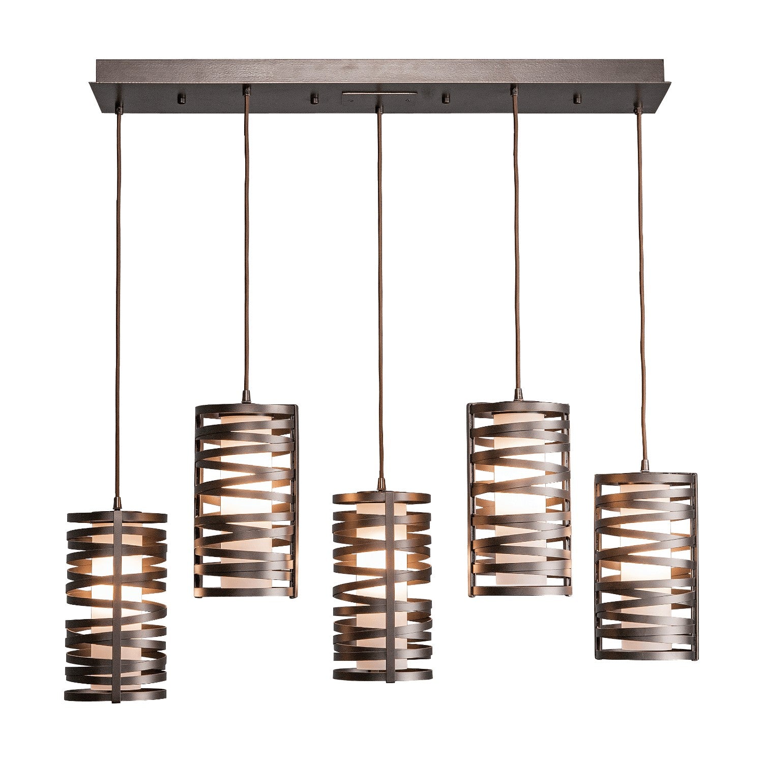 Hammerton Studio - PLB0013-05-FB-F-C01-E2 - Five Light Pendant - Tempest - Flat Bronze