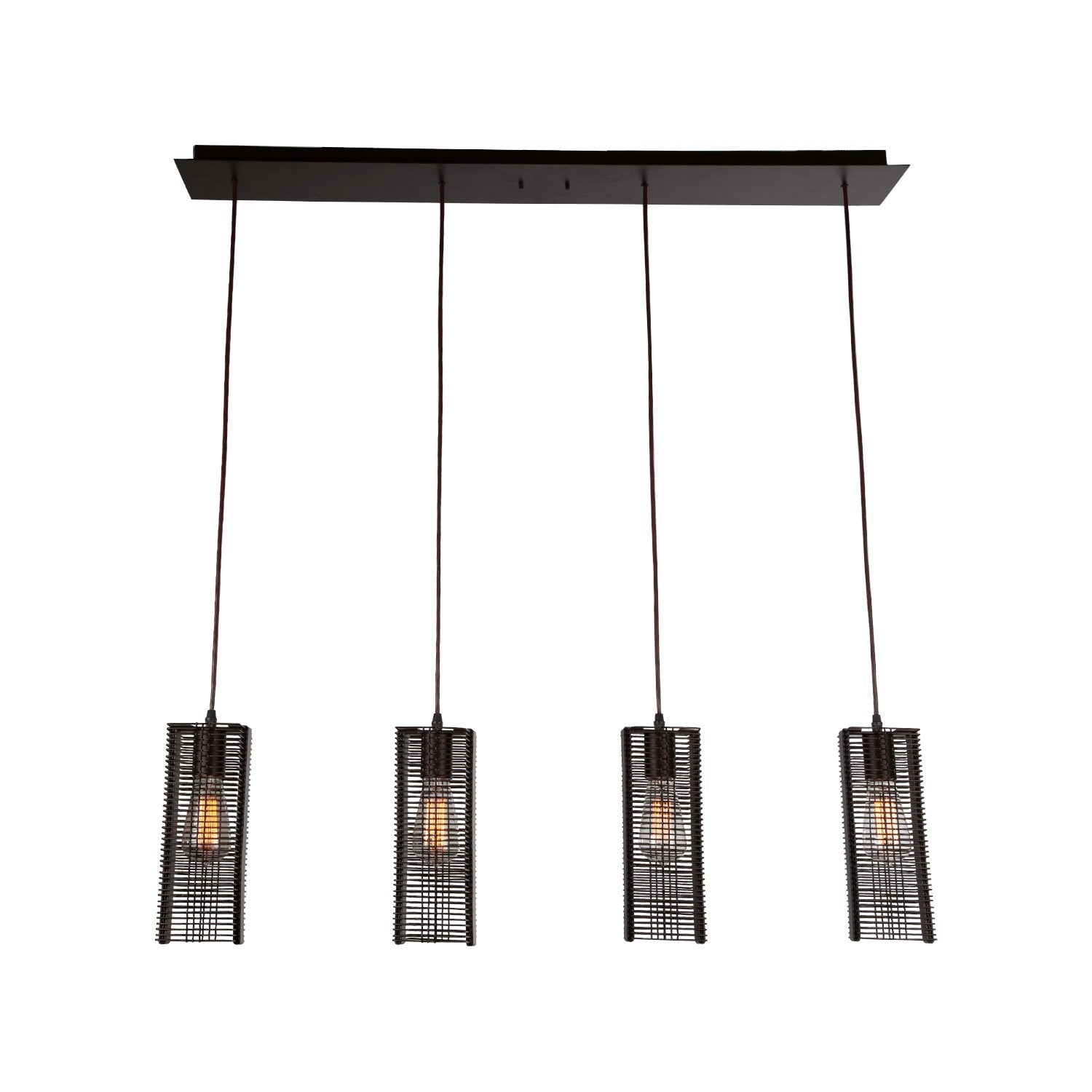 Hammerton Studio - PLB0020-04-BS-0-C01-E2 - Linear Pendant - Downtown Mesh - Beige Silver