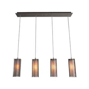 Hammerton Studio - PLB0020-04-BS-F-C01-E2 - Linear Pendant - Downtown Mesh - Beige Silver