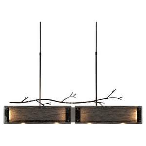 Hammerton Studio - PLB0032-0A-GM-FG-001-L1 - LED Linear Suspension - Ironwood - Gunmetal