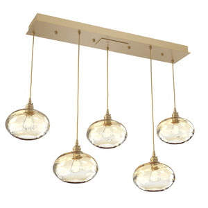 Hammerton Studio - PLB0036-05-GB-OA-C01-E2 - Five Light Pendant - Coppa - Gilded Brass