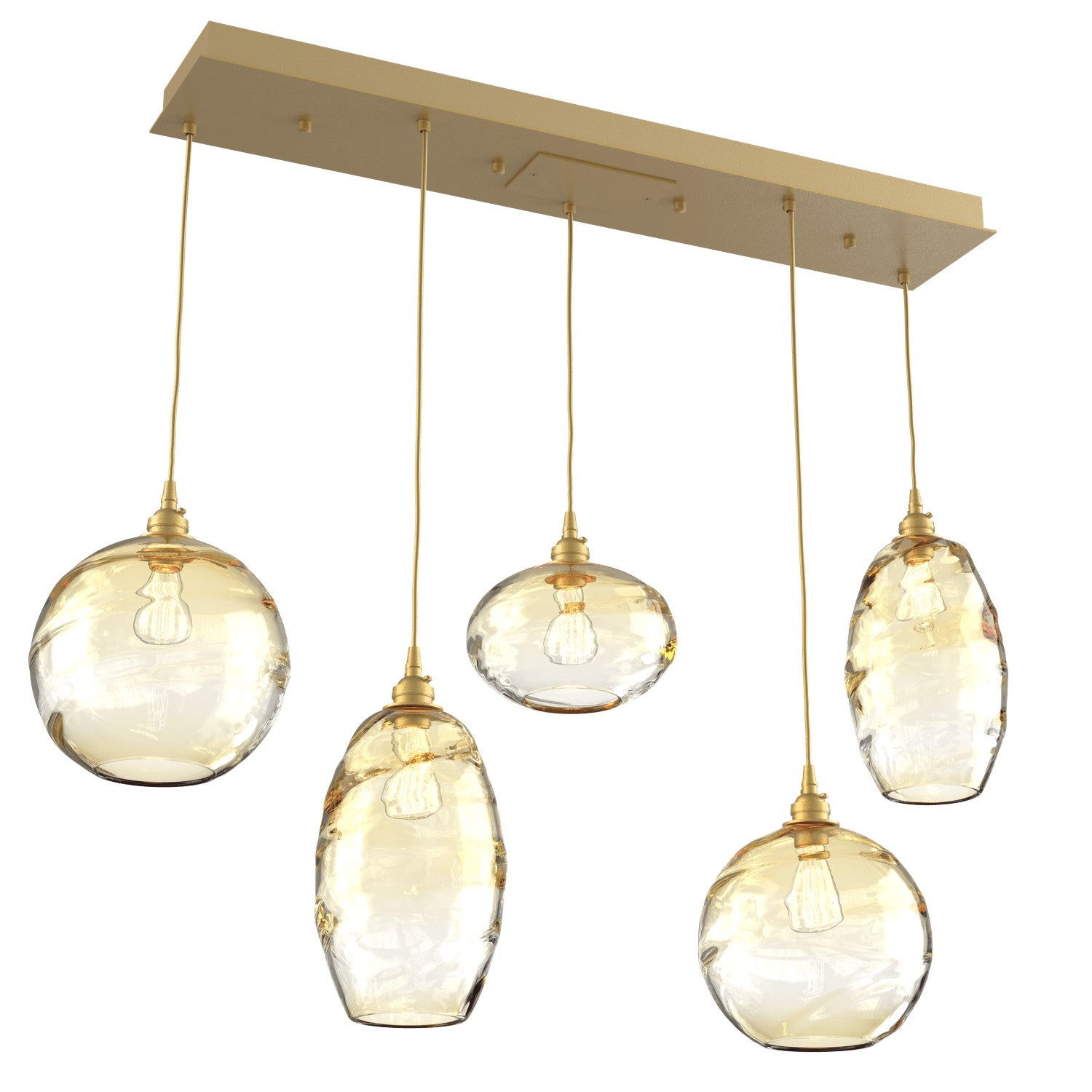 Hammerton Studio - PLB0048-05-GB-OA-C01-E2 - Five Light Pendant - Misto - Gilded Brass